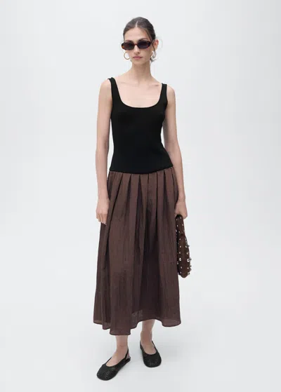 Mango A-line Dress Chocolate