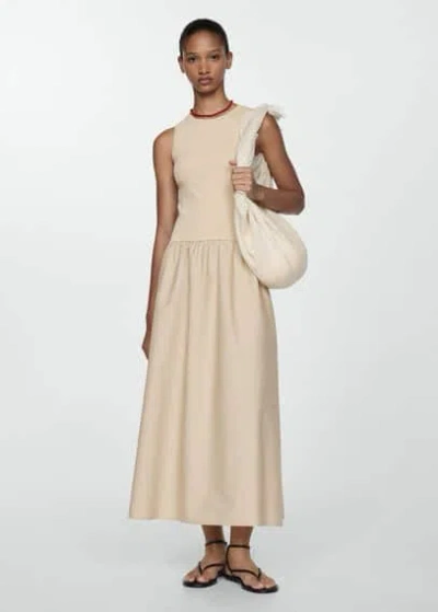 Mango A-line Dress Sand In Sand