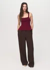 Mango Top En Tricot Évasé Lie De Vin - Femme - L -  In Burgundy