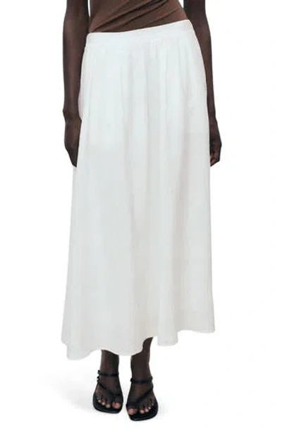 Mango A-line Linen Skirt In White
