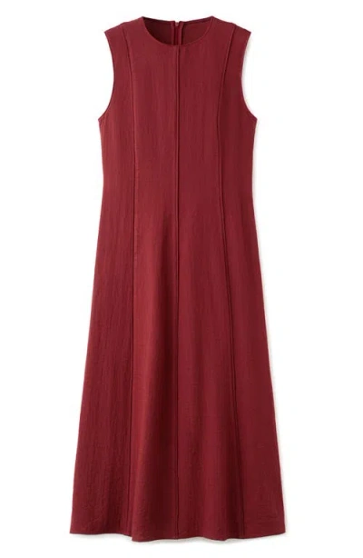 Mango A-line Midi Dress In Burgundy