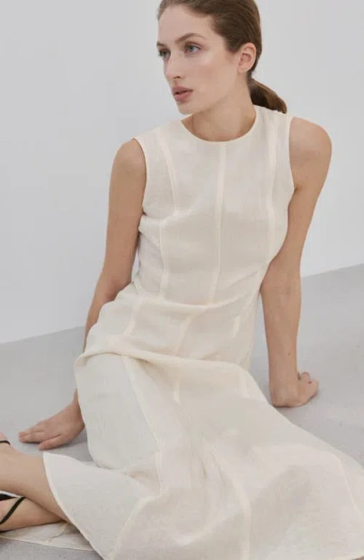 Mango A-line Midi Dress In Neutral