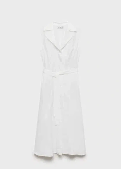 Mango A-line Shirt Dress White