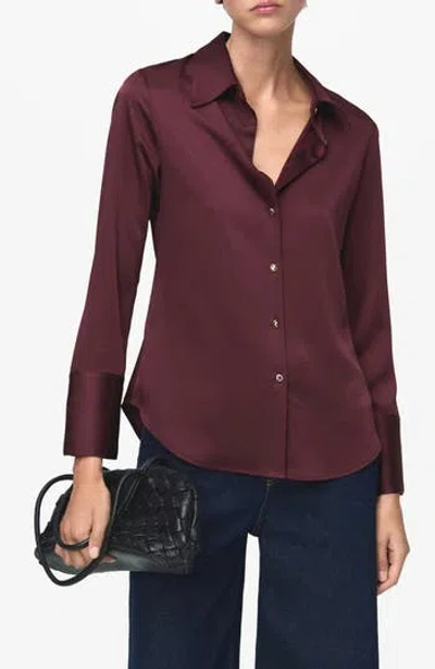 Mango Abstract Print Button-up Shirt In Brown