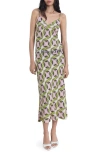Mango Abstract Print Midi Dress In Pink