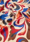 Mango Abstract-print Satin Scarf Blue In Blue