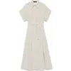 Mango Adela Polka Dot Belted Shirtdress In Off White