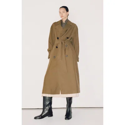 Mango Adelaida Oversize Trench Coat In Khaki