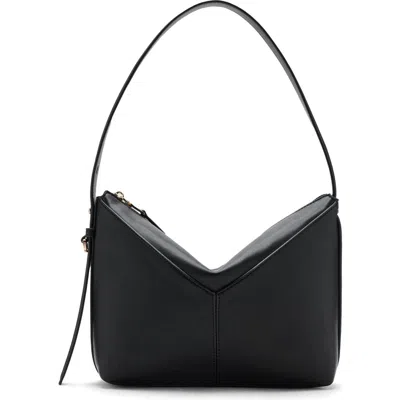 Mango Adjustable Strap Faux Leather Shoulder Bag In Black
