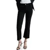 Mango Alex Raw Hem Patch Pocket Crop Flare Jeans In Black Denim