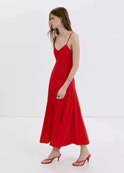 Mango A-line Dress With Godets In Red