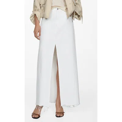 Mango Amaia Denim Maxi Skirt In White