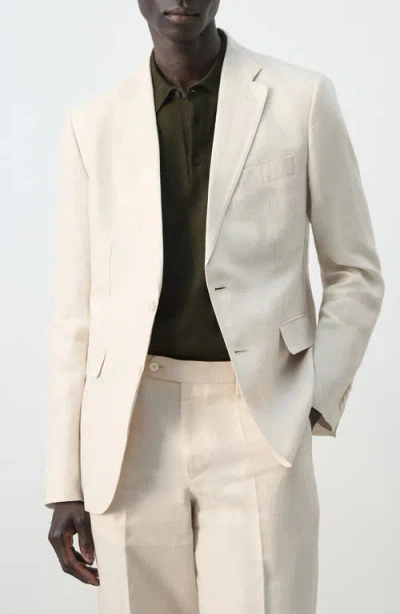 Mango Amalfi Linen Slim Fit Blazer In White