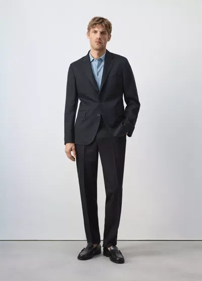Mango Amalfi Slim Fit Suit Jacket In Navy