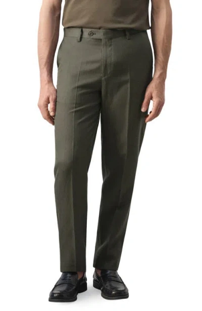 Mango Amalfi Slim Fit Suit Trousers In Green