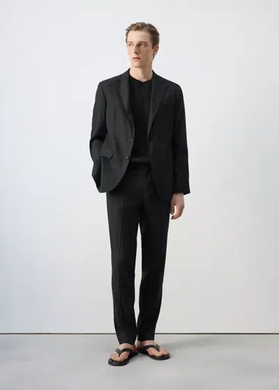 Mango Amalfi Slim-fit Suit Pants In Black