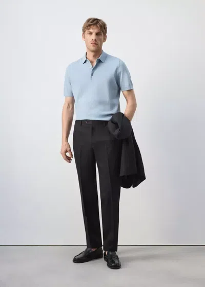 Mango Amalfi Slim-fit Suit Pants In Navy