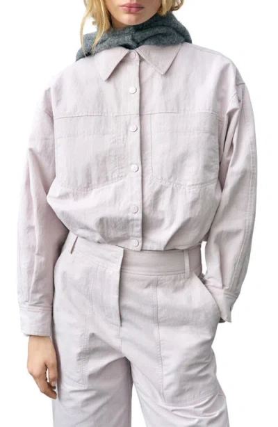 Mango Amalia Crop Jacket In Lilac