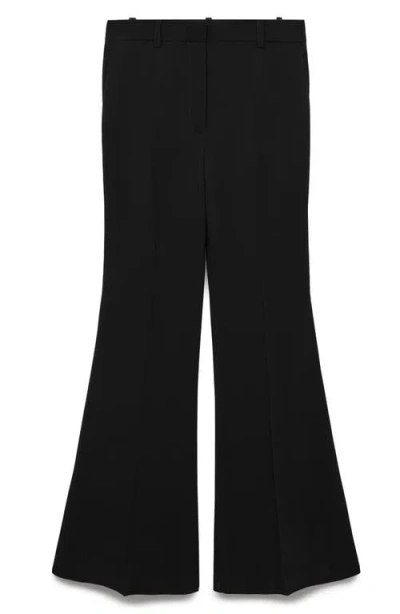 Mango Andrea Flare Leg Pants In Black
