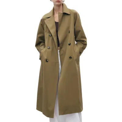 Mango Angela Trench Coat In Green
