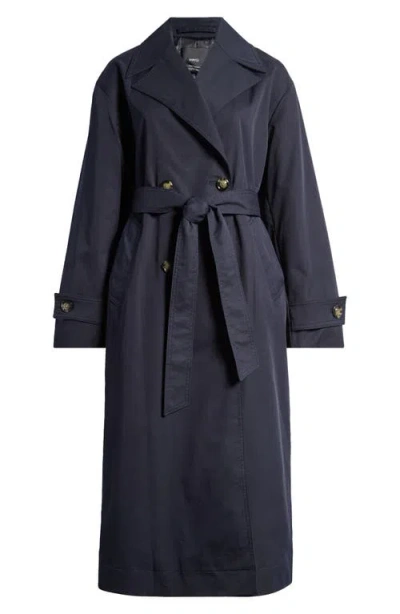 Mango Angela Water Repellent Trench Coat In Black