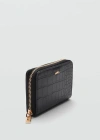 Mango Animal Print Effect Purse Black