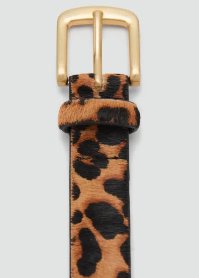 Mango Ceinture Cuir Imprimé Animal Marron - Femme - L -  In Brown