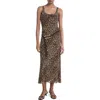 Mango Leopard Midi Dress Ecru In Animal Print