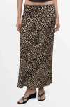 Mango Animal-print Midi-skirt Brown In Animal Print