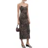 Mango Animal Print Midi Slipdress In Brown