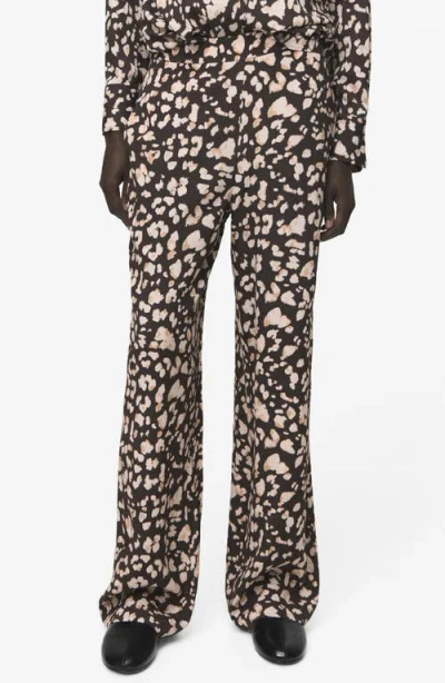 Mango Animal Print Pants In Brown