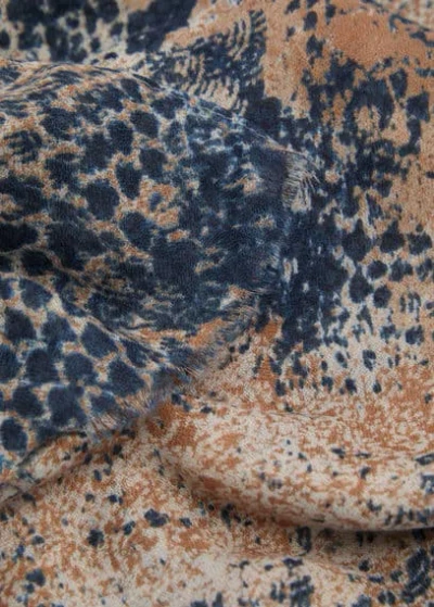 Mango Animal-print Scarf Blue