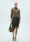 Mango Snake Organza Shirt Ecru In Ecru