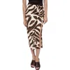 Mango Animal-print Draped Skirt Brown In Brown