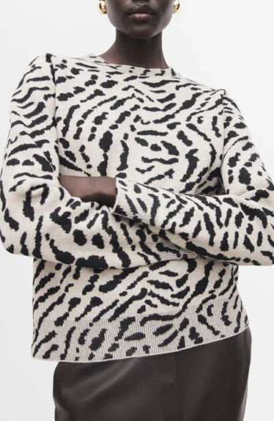 Mango Animal Print Sweater In Brown