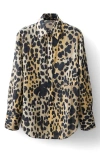 Mango Animal Spot Cotton Button-up Shirt In Black