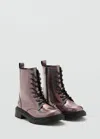 Mango Ankle Boots Maroon In Burgundy