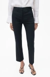 Mango Ankle Straight Leg Pants In Black