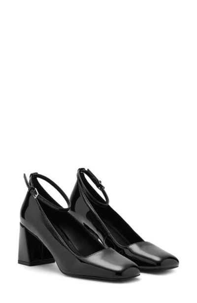 Mango Ankle Strap Heel In Black