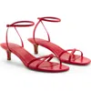 Mango Ankle Strap Kitten Heel Sandal In Red