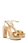Mango Ankle Strap Platform Sandal In Gold