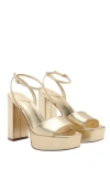 Mango Ankle Strap Platform Sandal In Gold