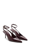 Mango Ankle Strap Pointed Toe Pump In Burgundy