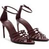 Mango Ankle Strap Pointed Toe Sandal In Burgundy