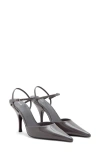 Mango Ankle Strap Pointed Toe Slingback Pump In Gray