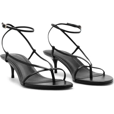 Mango Ankle Strap Sandal In Black