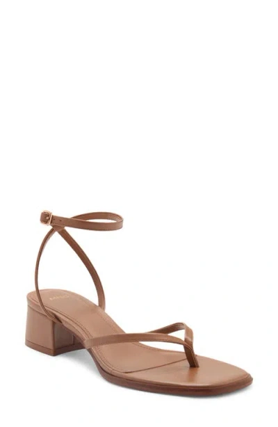 Mango Ankle Strap Sandal In Caramel