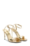 Mango Ankle Strap Sandal In Gold
