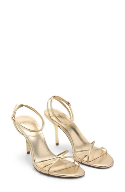 Mango Ankle Strap Sandal In Gold