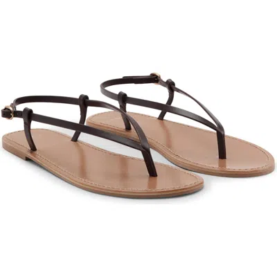 Mango Ankle Strap Thong Sandal In Brown